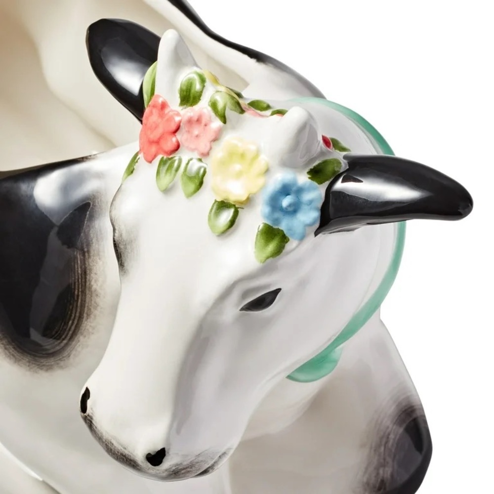 2023 🌺 New Pioneer Woman Black & White Cow Ceramic Planter - Picture 5 of 10
